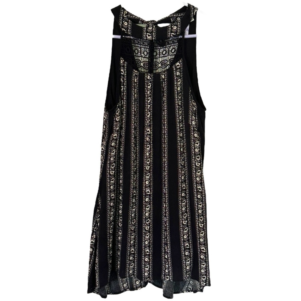 Alya Women’s Black & White Sleeveless Flowy Mini Dress Sz M